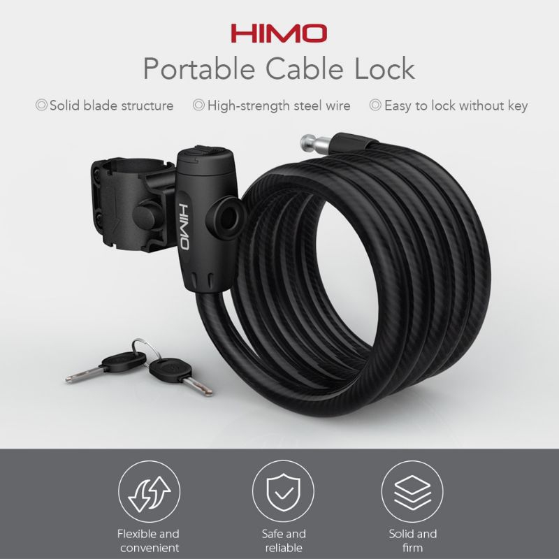 Sepeda Himo Gembok Sepeda Portable Cable Lock Original Himo Gembok Sepeda Anti Gergaji Himo Lock