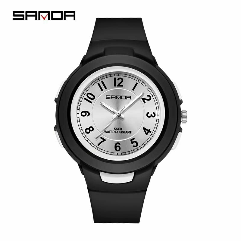 JAM TANGAN SANDA 6095 Jam Tangan Wanita Analog Sport Tali Rubber Anti Air