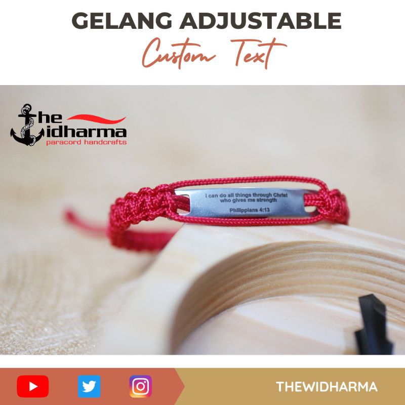 Gelang Tali Serut Wanita Stainless Steel Premium Grafir Nama