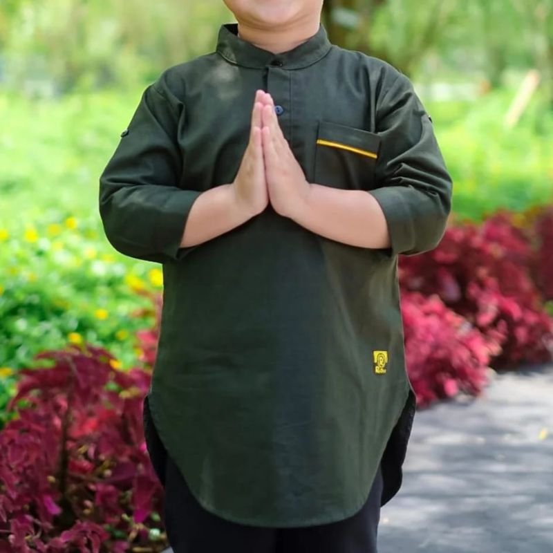 Kurta Anak Laki Laki Lengan 3/4 Baju Koko Lebaran 2023 Terbaru Keren Premium Usia 4 5 6 7 8 9 10 Tahun Bahan Katun Sigaret