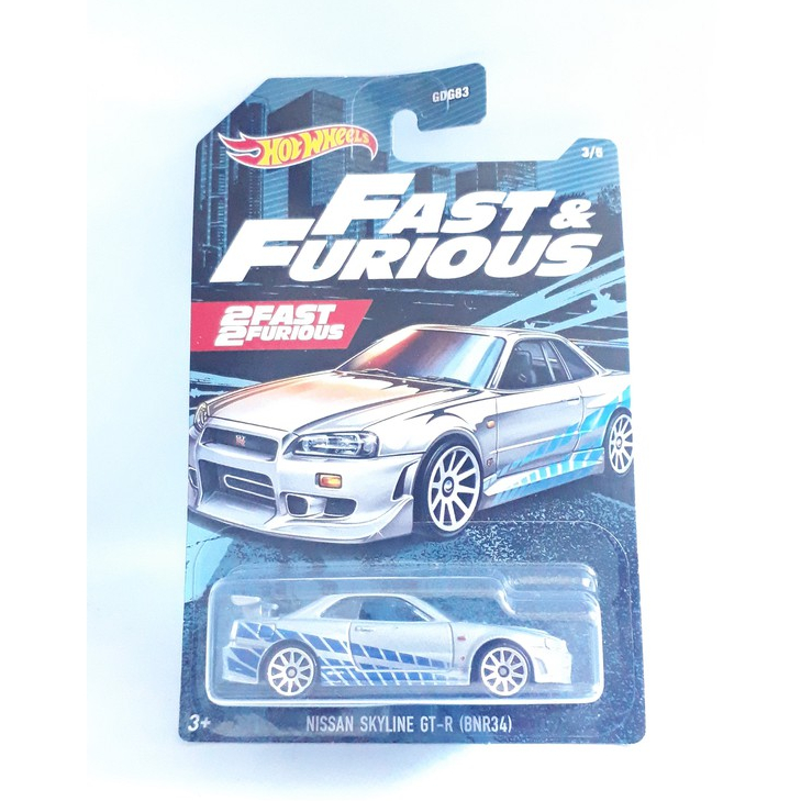 Hotwheels hot fast and furious nissan skyline gtr bnr r34 bryan