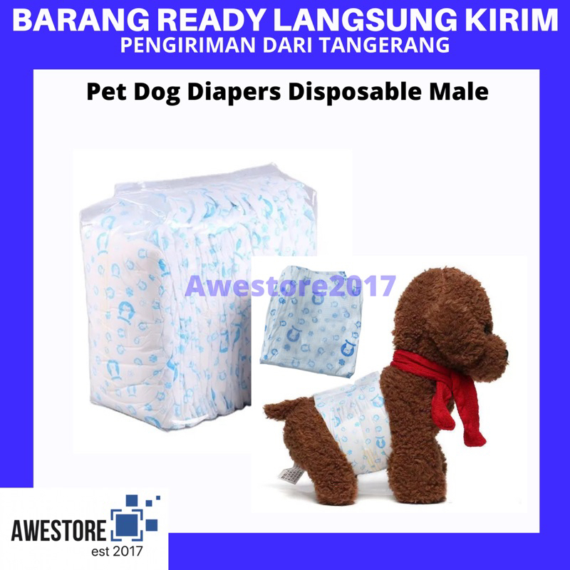 PET ECER 1 Pc Dog Diapers Male Pampers Popok Anjing Jantan Disposable Belly Belt