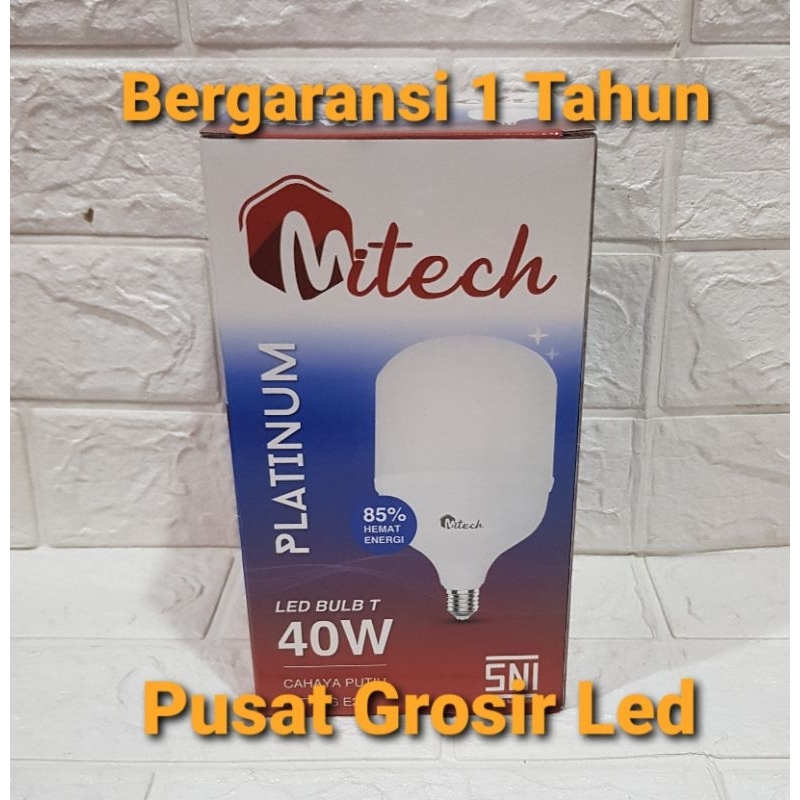 Mitech Platinum 40 Watt Cahaya Putih Lampu Led T Bulb Capsule Bergaransi 1 Tahun