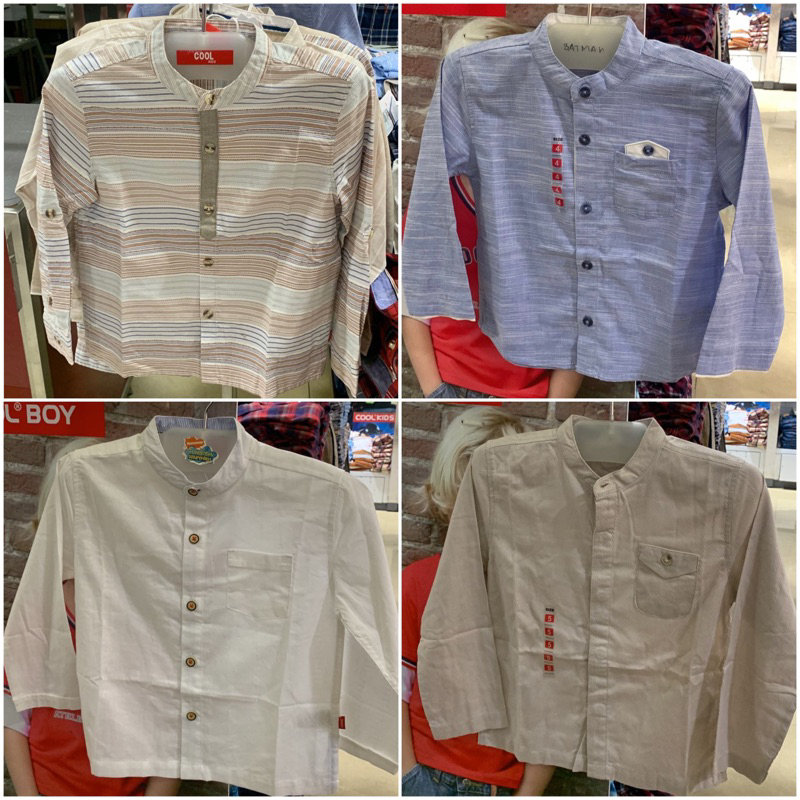Baju koko lengan panjang anak laki-laki Cool kids (4-14th)