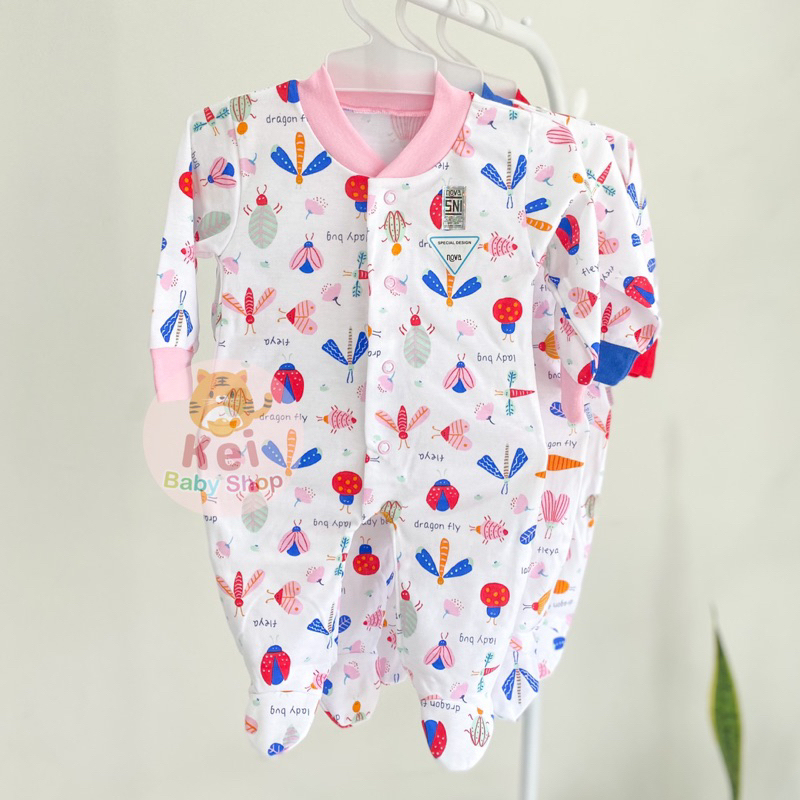 Nova Sleepsuit Bayi Newborn Tutup Kaki - Sleepsuit Nova Premium Tutup Kaki