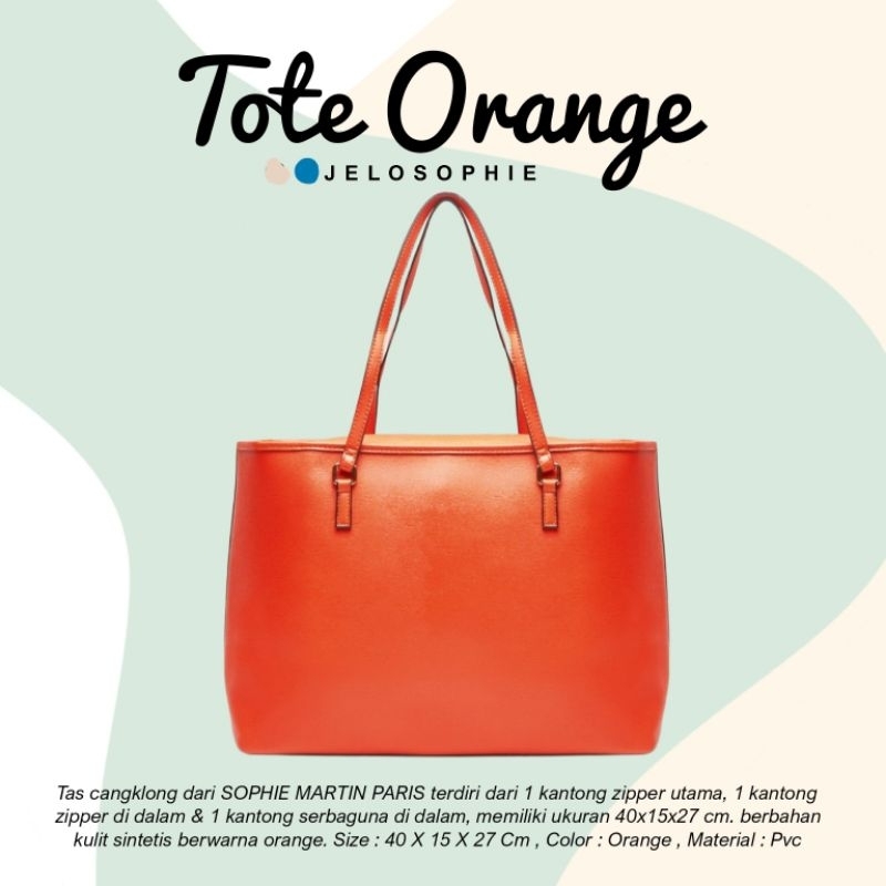 TAS ORANGE TOTE BAG SOPHIE MARTIN PARIS