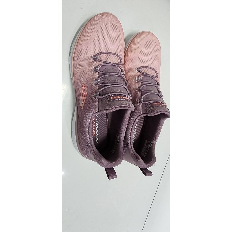 Sepatu Skecher Memory Foam Vegan Pink Peach Purple