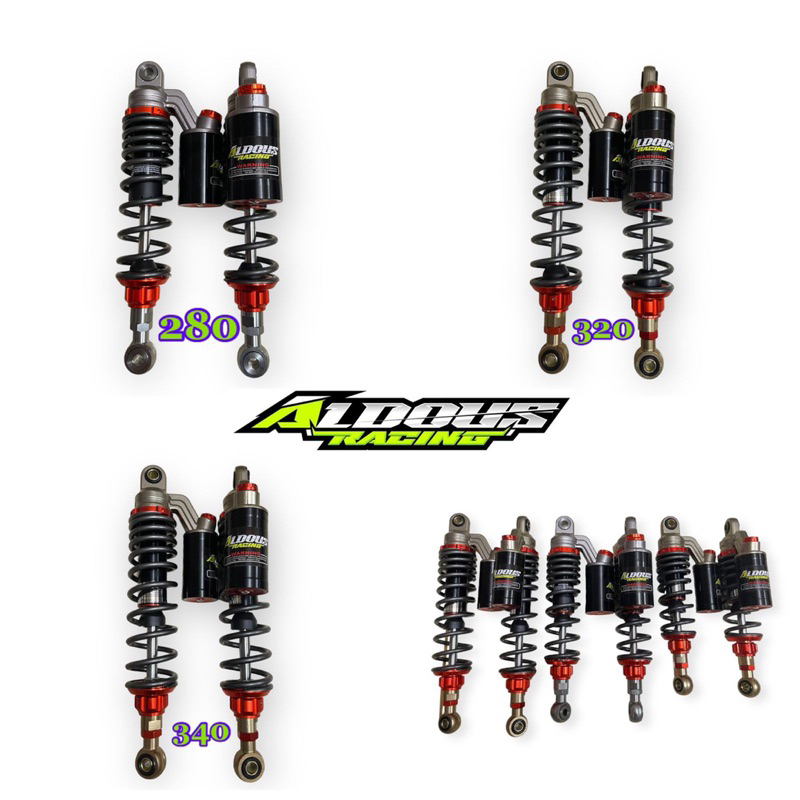 Shockbreaker Shock breaker Grey gray ALDOUS ORIGINAL motor bebek ukuran 280mm 320mm 340mm Jupiter z vega rxking aerox gl pro supra x 125 revo supra fit karisma nmax pcx150 dan motor lain nya