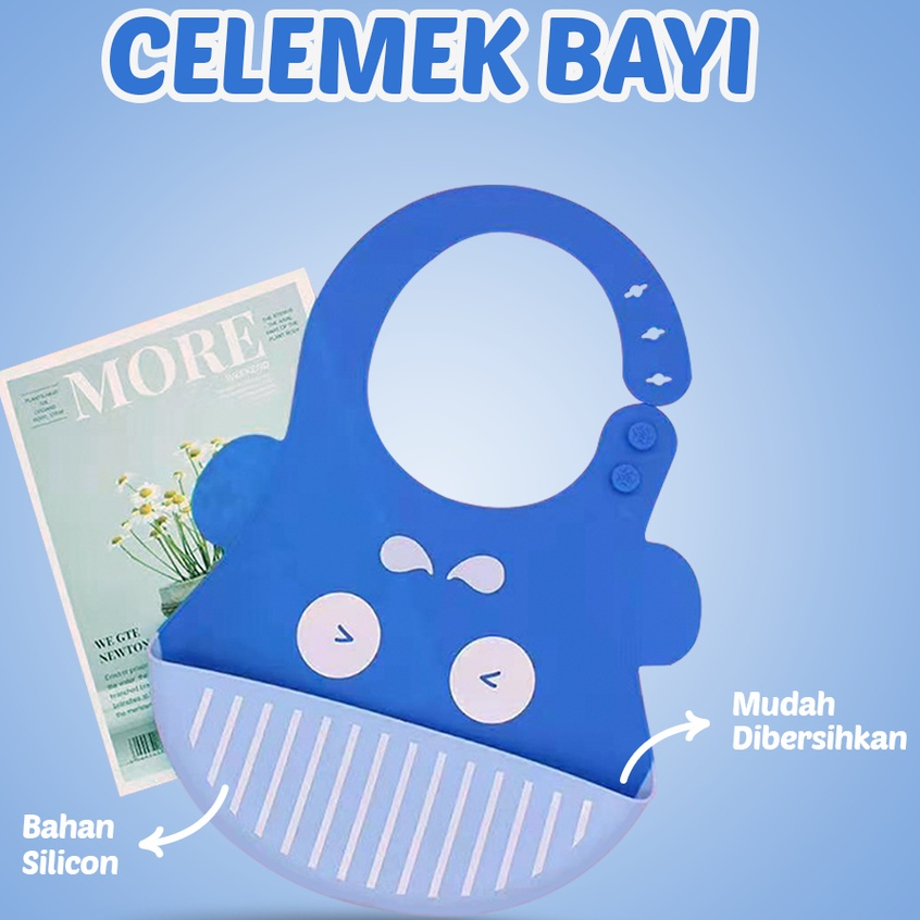 Slabber silikon silicone Celemek makan bayi BIB baby waterproof anti air