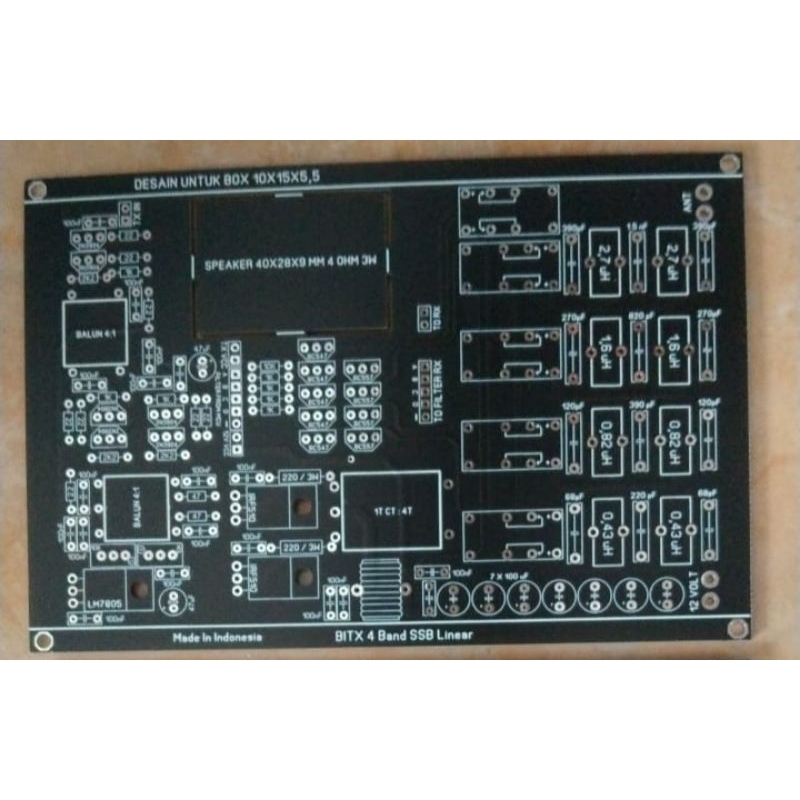 PCB Bitx HF linear Amplifier dengan low pass filter 4 band