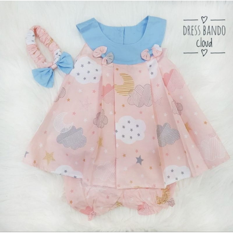 Dress Katun Bando Bayi Stelan Katun Bayi