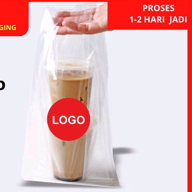 PLASTIK BENING MAKANAN / MINUMAN SABLON CUSTOM ISI 100 PCS 1 CUP
