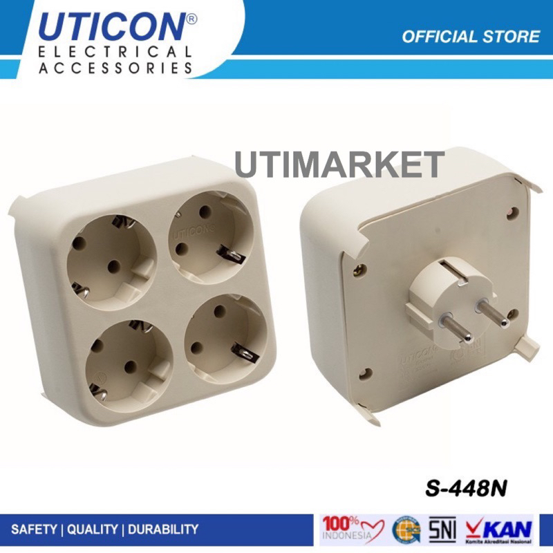 uticon steker stop kontak 4 port-S488 N