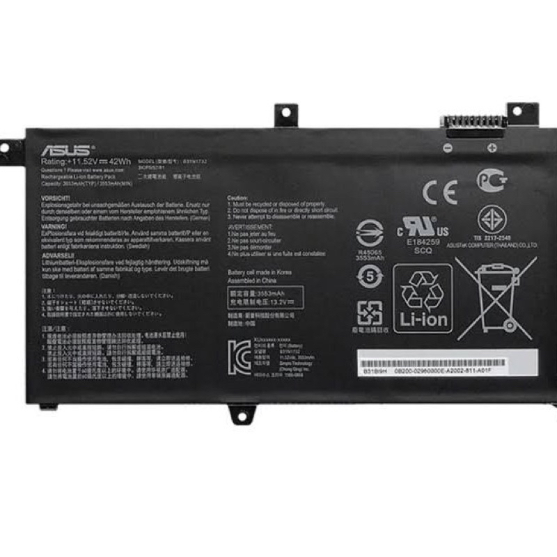 Baterai Asus VivoBook X430 X430UF K430 K430UF S430 S430FU B31N1732 Original