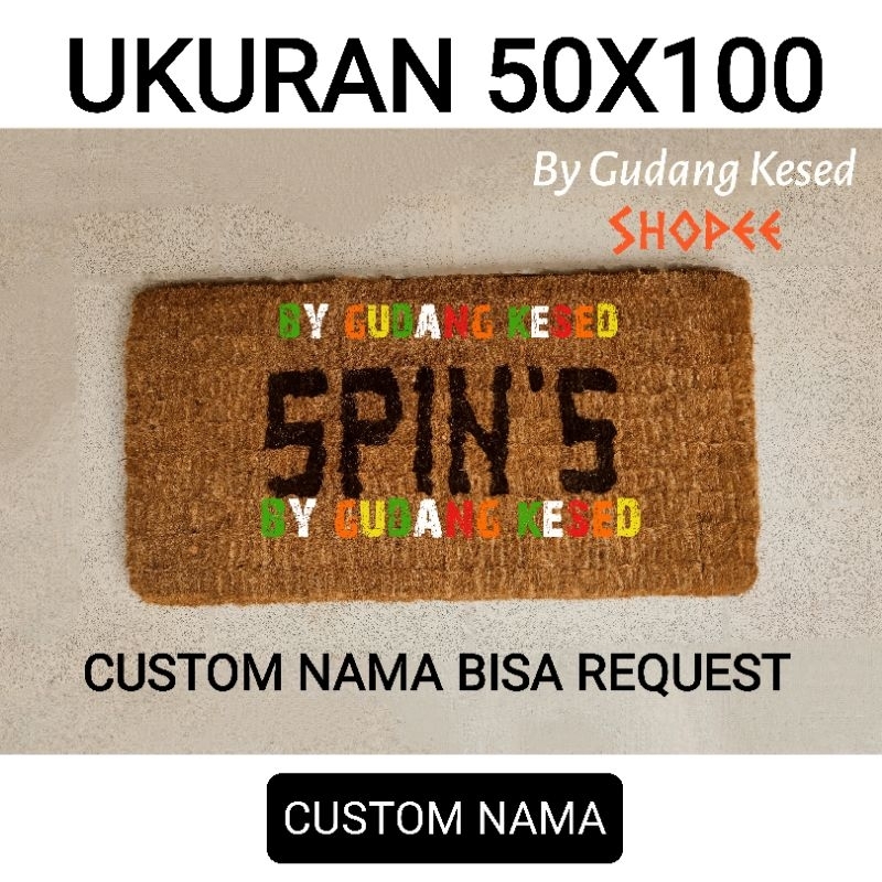 CUSTOM NAMA KESET | Keset Serabut Kelapa Ukuran 50X100x5