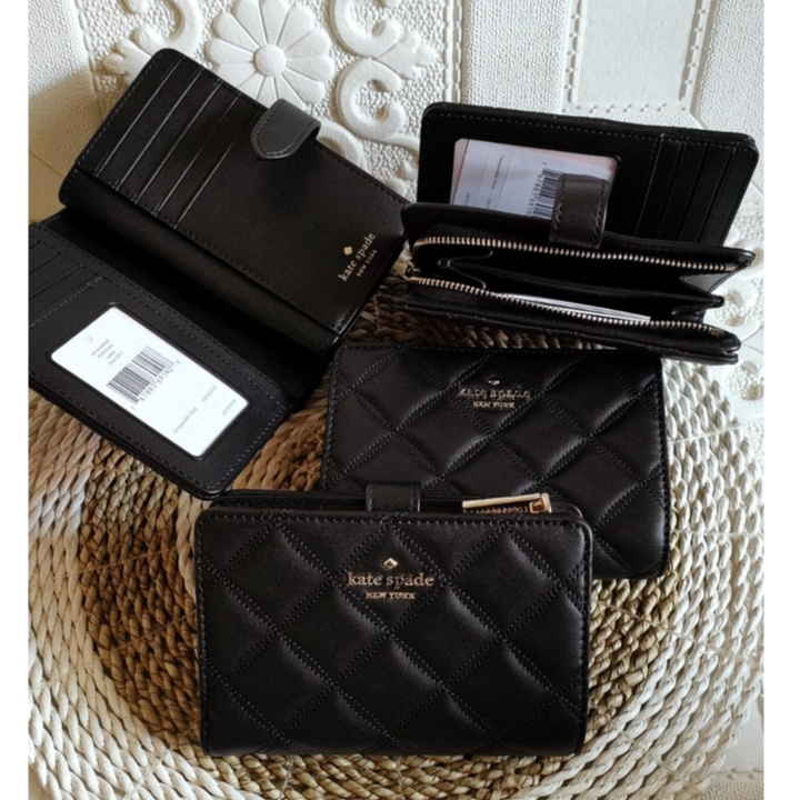 Dompet Wanita Branded Kate Spade KS Natalia Medium Compact Bifold Wallet Black 100% Original