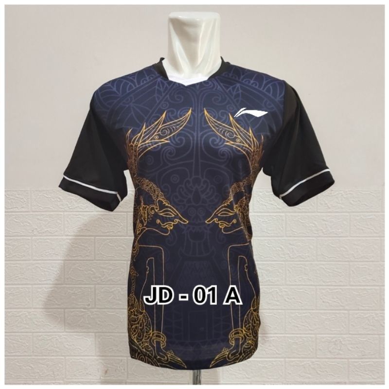 Jersey dewasa motif wayang atasan olahraga badminton voli bulutangkis termurah bahan printing