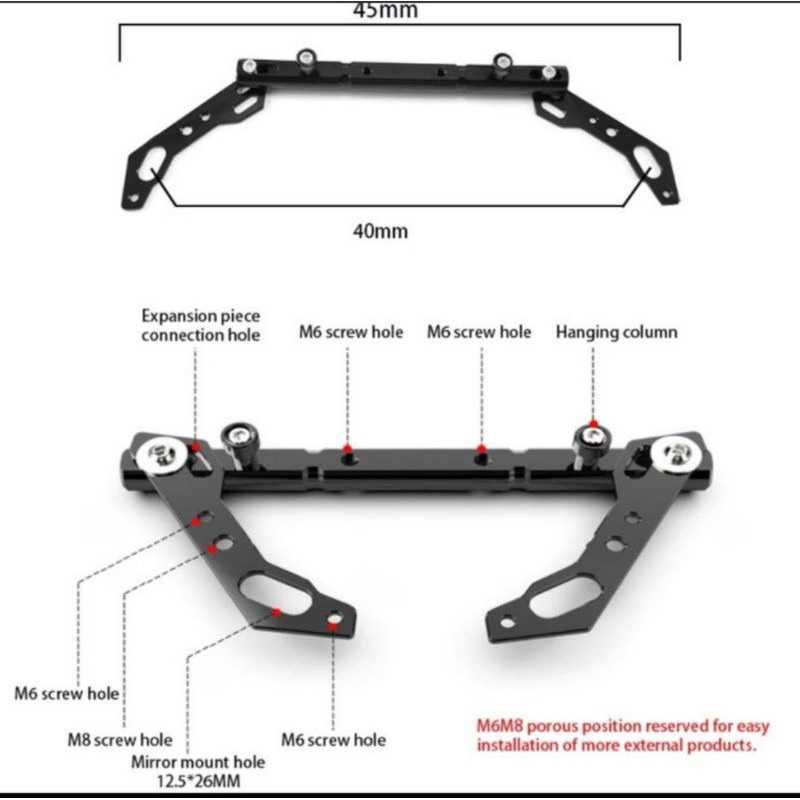 STABILIZER PALANG STANG FATBAR JUMBO PLUS BREKET LAMPU TEMBAK PNP MOTOR NMAX PCX AEROX LEXI XMAX