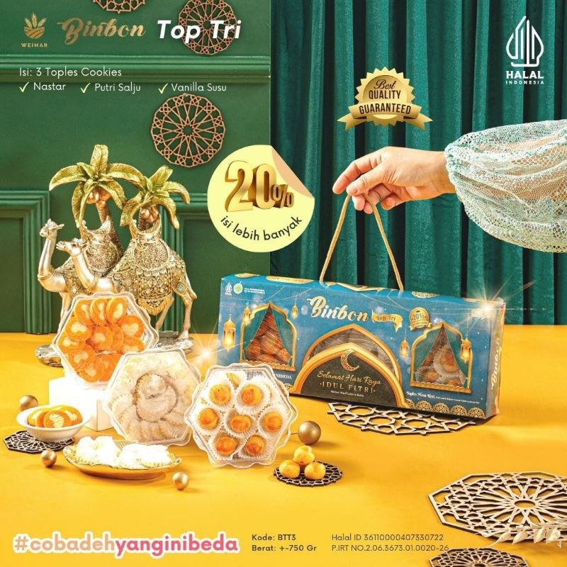 

BINBON TOP TRI / NASTAR / KACANG PERMEN / KUKER / KUE LEBARAN