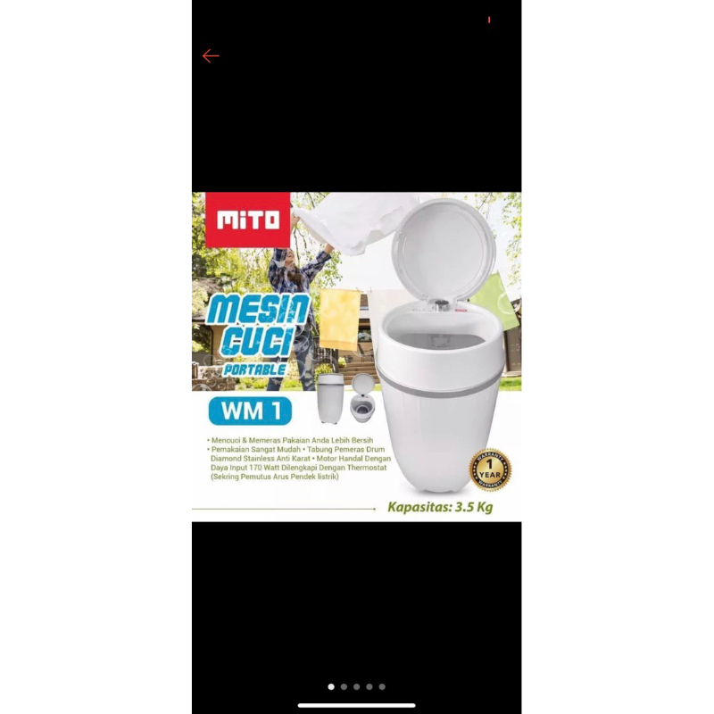 PRELOVED MITO MESIN CUCI PORTABLE (Tanpa Keranjang Pengering)