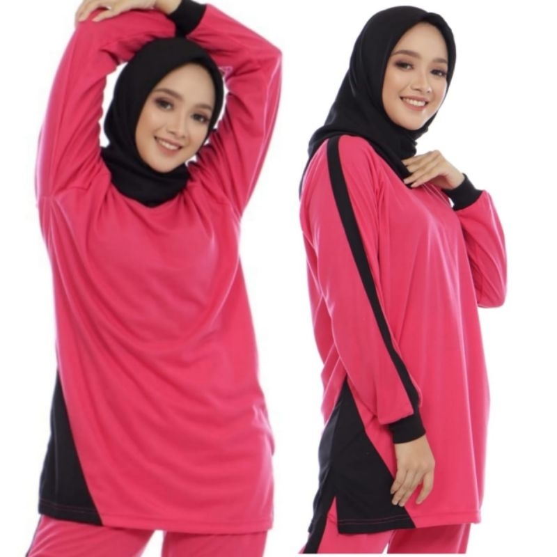 Baju Olahraga Senam Wanita Model Semi Tunik Terbaru PE02