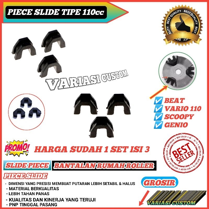 Slider Slide Piece Klip Tutup rumah roller Honda Beat Vario 110 LED CBS Techno CW pop fi