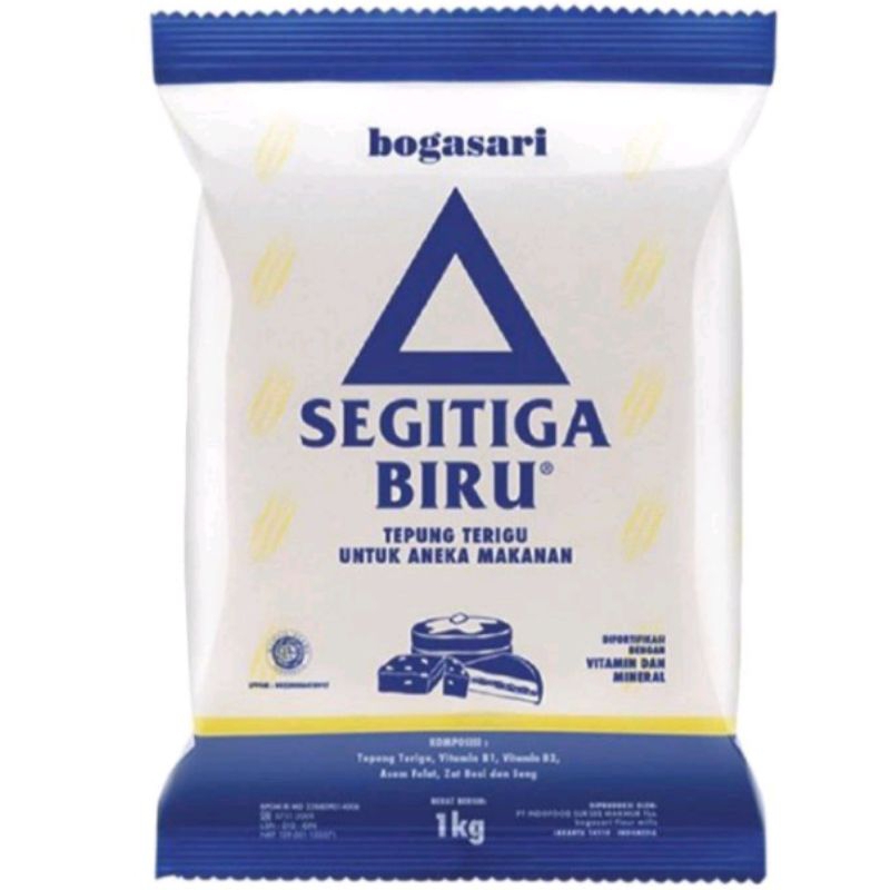 

Terigu segitiga biru 1KG Bogasari kemasan premium