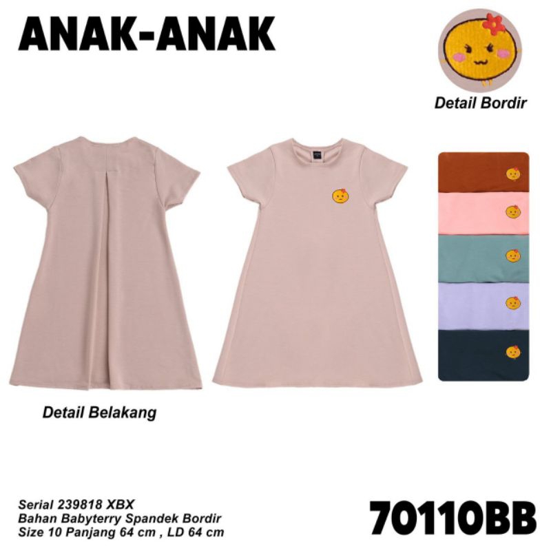 70110BB LEMONE DASTER KAOS BABYTERRY Dress Anak Anak Ukuran 10