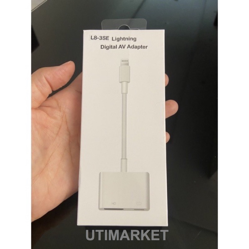 kabel handphone ke tv iphone ipad lightning to hdmi tv