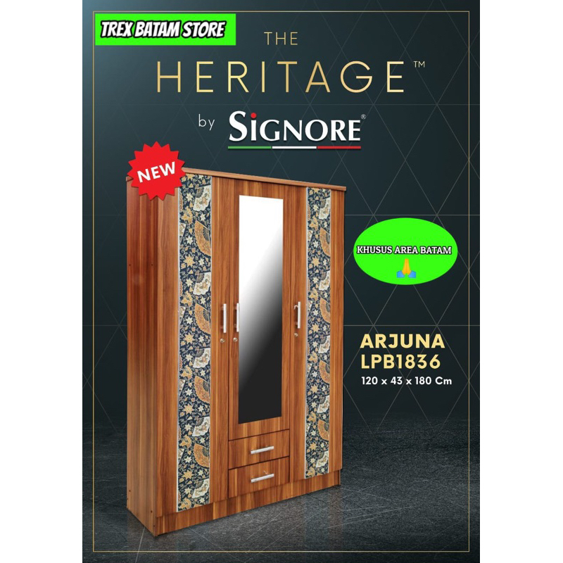 LEMARI BAJU  SIGNORE 3 PINTU HERITAGE [ BATAM ]