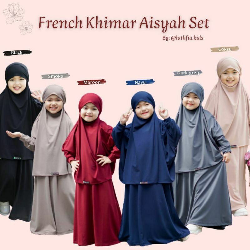 FRENCH KHIMAR SET GAMIS ANAK 1-6T BY LUTHFIA KIDS
