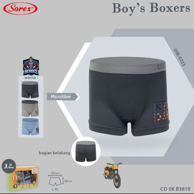 Celana dalam boxer anak cowok Sorex B 3810 bahan rajut