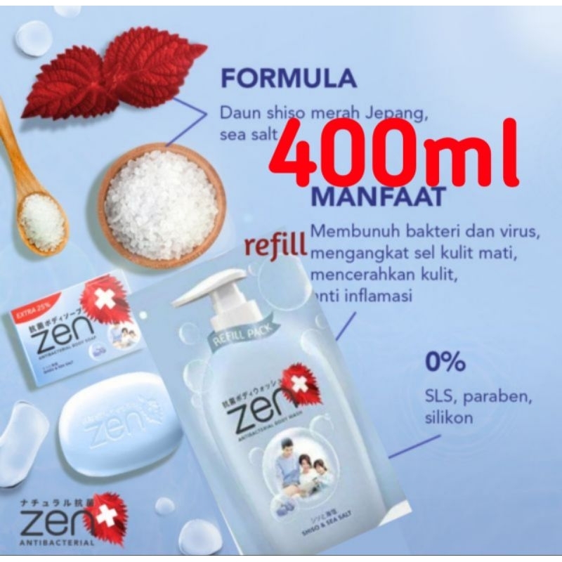 ZEN Antibacterial Body Wash / Sabun Mandi Refill 400ml