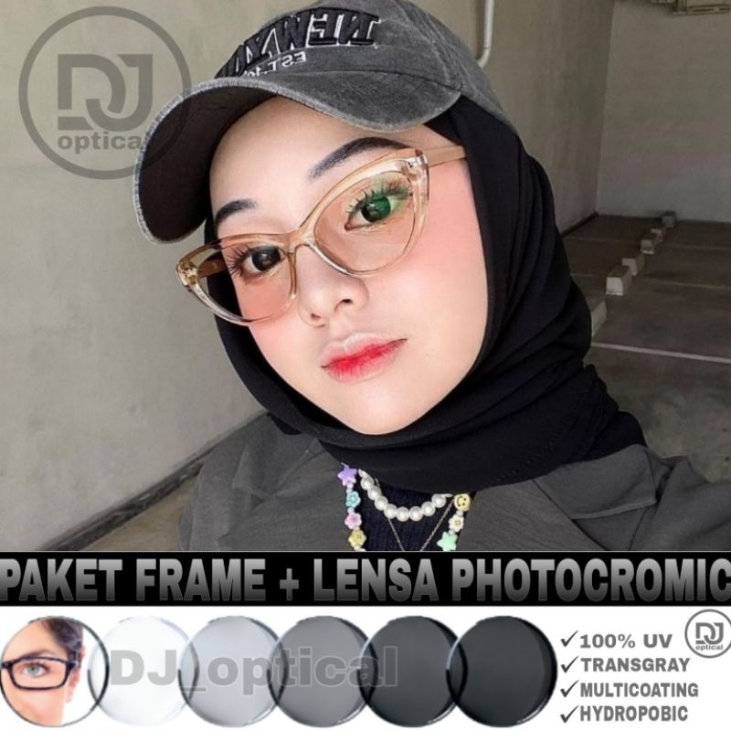 Frame Kacamata Cat Eye 1002 | Kacamata Photocromic| Kacamata Antiradiasi | Kacamata
