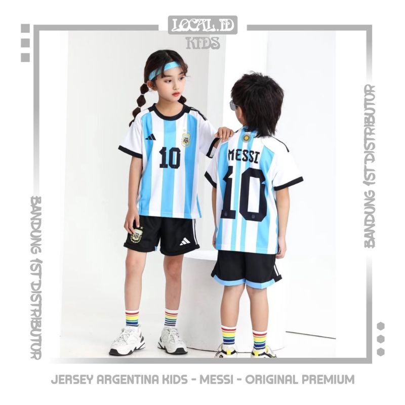 Saelaris_ Jersey Anak Argentina Messi Kaos Bola Piala Dunia Best Seller High Quality Original