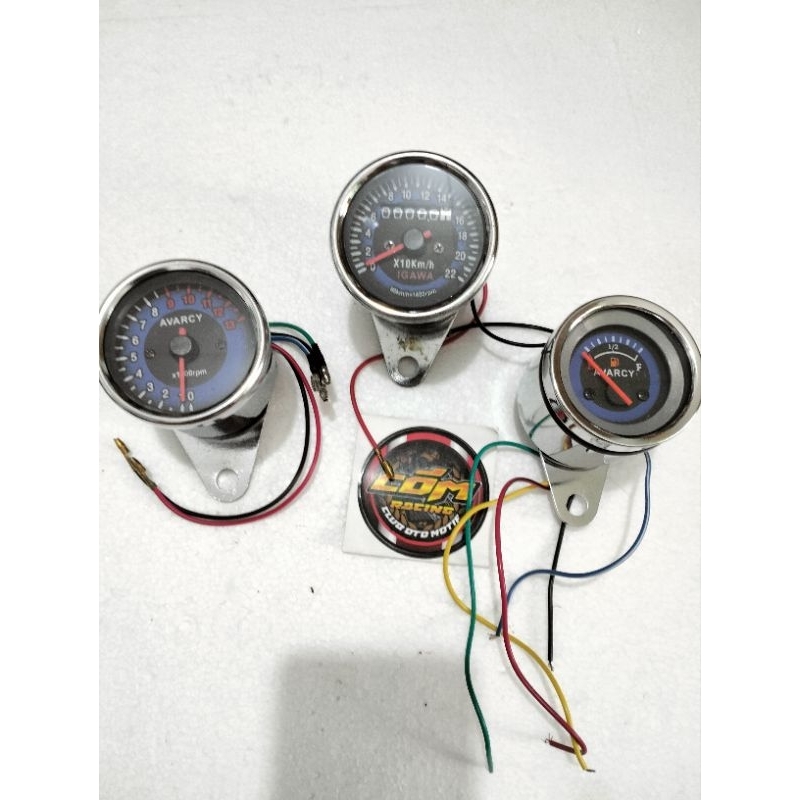 Speedometer speedo meter kilometer jarum ' Rpm jarum ' Amper bensin jarum led universal semua motor 