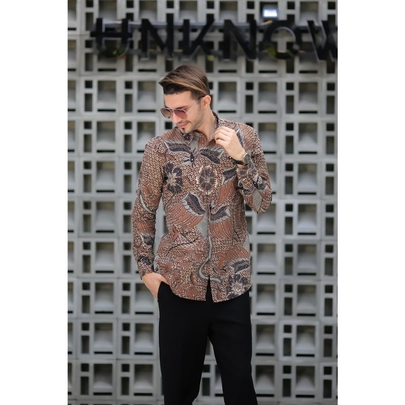 KEMEJA BATIK MODERN SLIMFIT PANJANG BAHUN KATUN HALUS FULL FURING HALUS