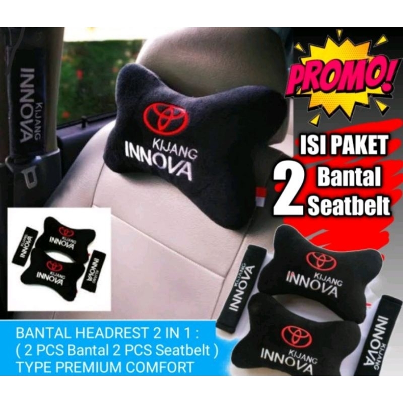 Bantal mobil innova bonus seatbelt