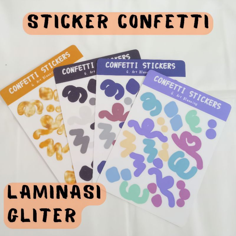 

[READY STOCK] Sticker Confetti Glitter Deco Aesthetic Kiss Cut buat Hiasan Dekorasi Journaling