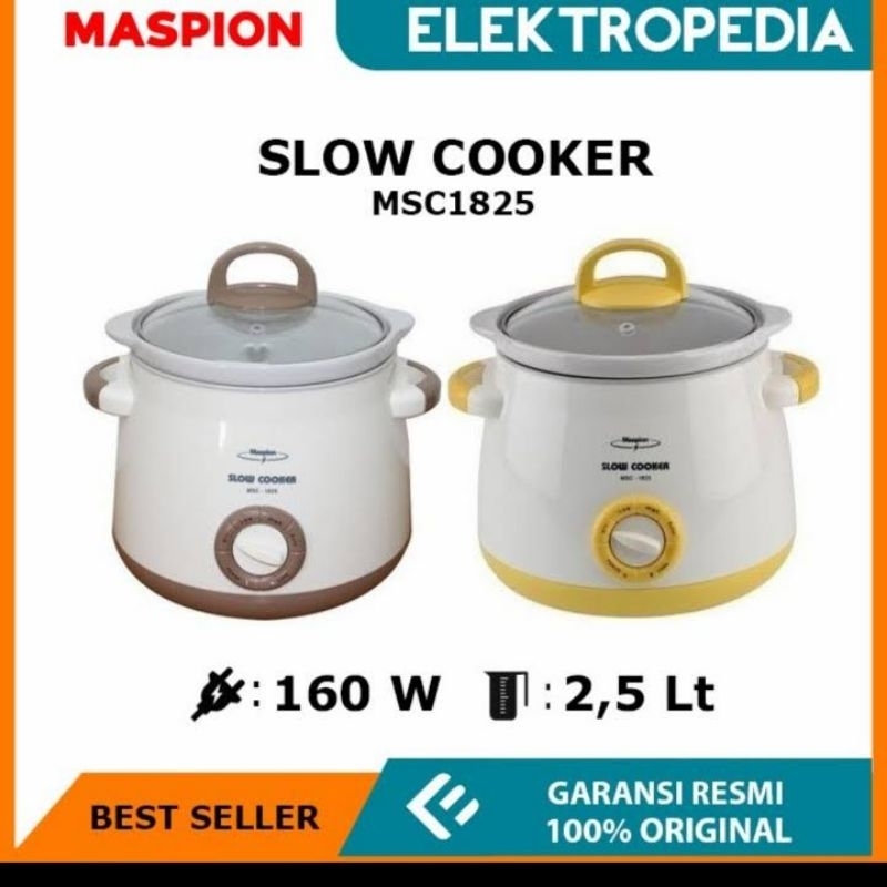 READY SEMUA WARNA SLOW COOKER SLOWCOOKER MASPION MSC 1825 MSC1825 2,5 2.5 LITER 2,5L 2.5L AWET ALAT 