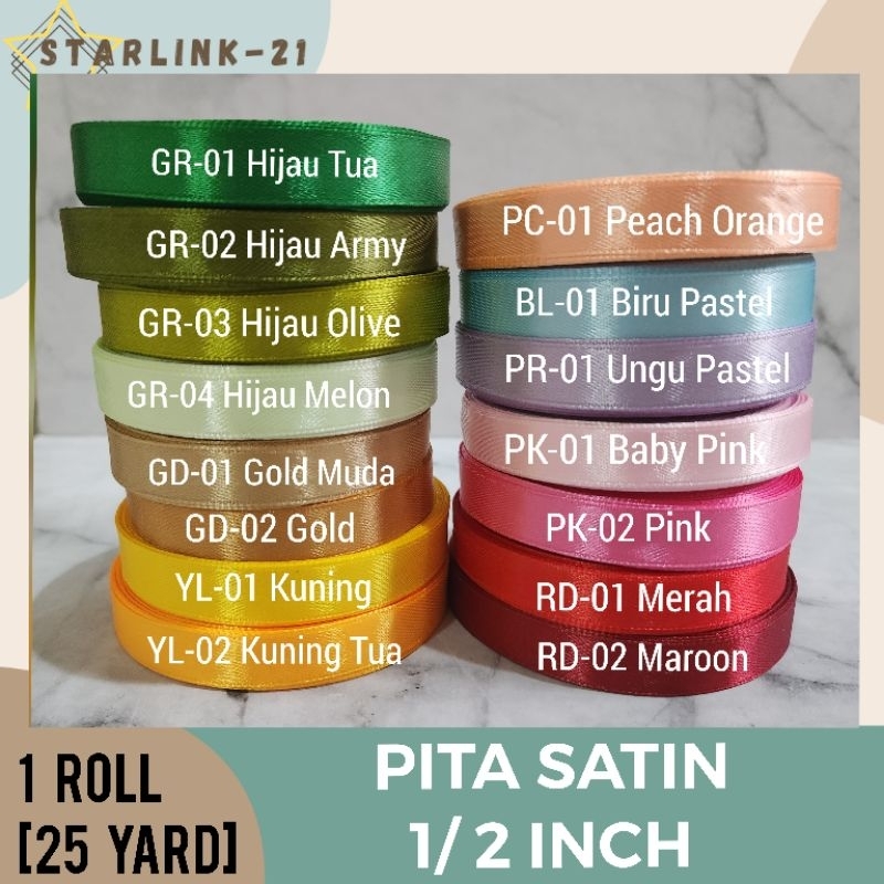 

[ROLL] PITA SATIN 1/2 INCH Pita Kado Pita Parsel SN-01