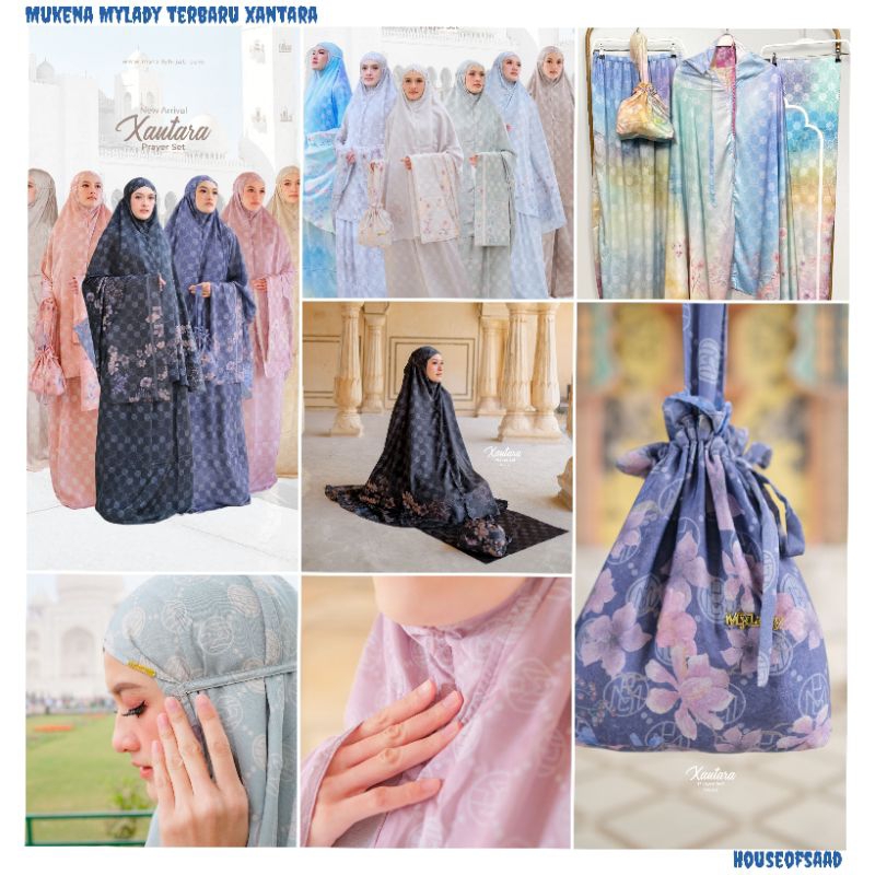 Mukena MyLady Xantara Ori Terbaru Free Sajadah Prayer Set Silky Premium