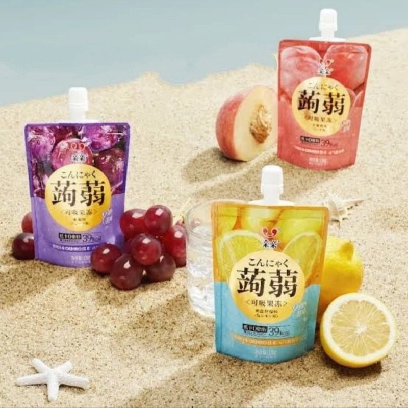 

[Import] Qinqin konjac jelly salty lemon / grape / peach / minuman jelly rasa buah lemon / anggur / peach