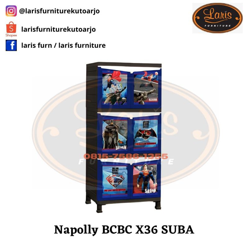 ALMARI PAKAIAN PLASTIK / CABINET NAPOLLY BCBC X36 SUBA