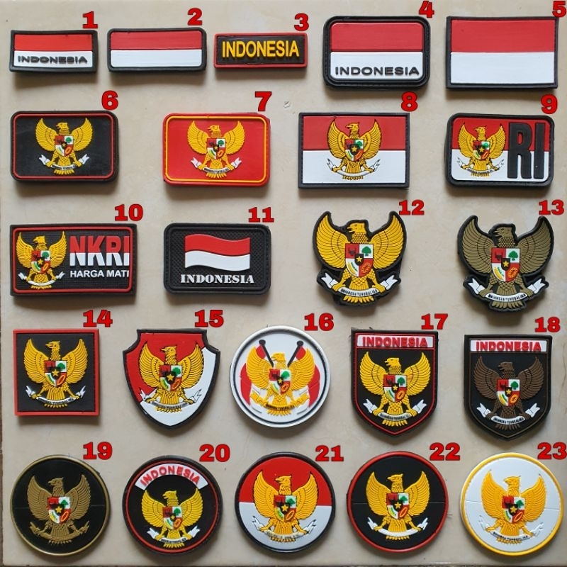 patch rubber logo garuda indonesia nkri tempelan emblem karet