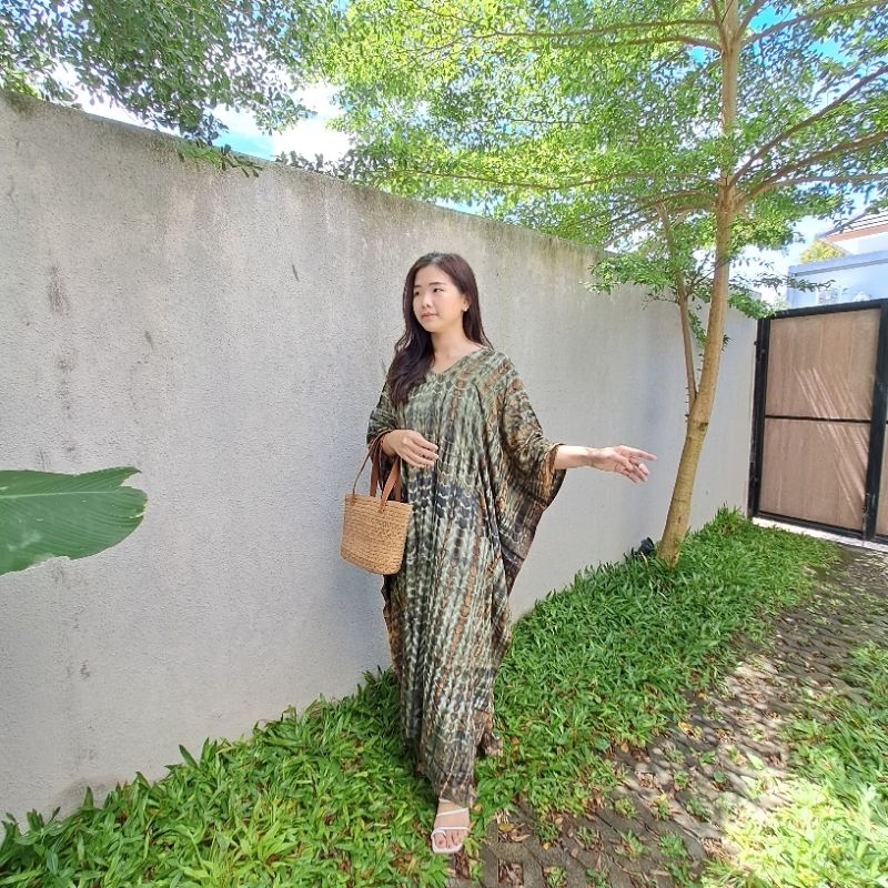 Kaftan Dress / Kaftan Rayon Hijau Army