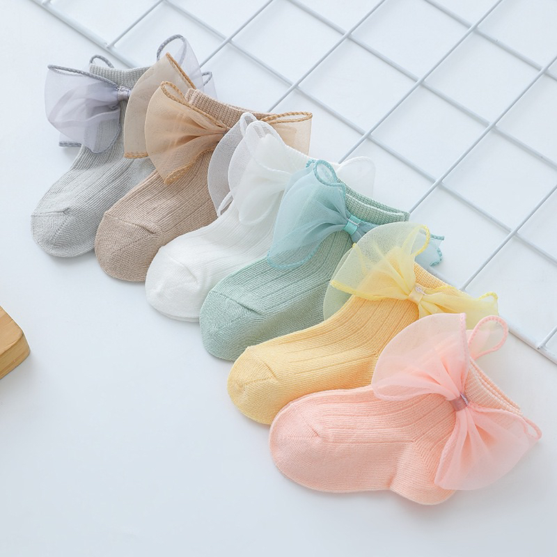 Kaos Kaki Anak Bayi Import Model Pastel Polos dan Glitter