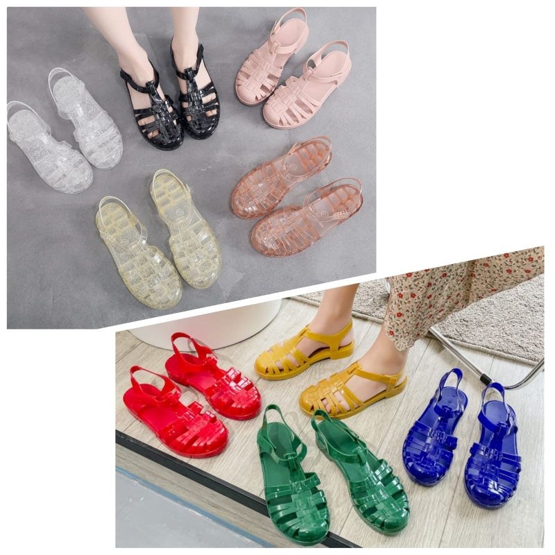 XD jelly shoes/sandal jelly wanita/sandal karet anti slip/sandal kekinian korea/jelly shoes import/sepatu sandal slippers