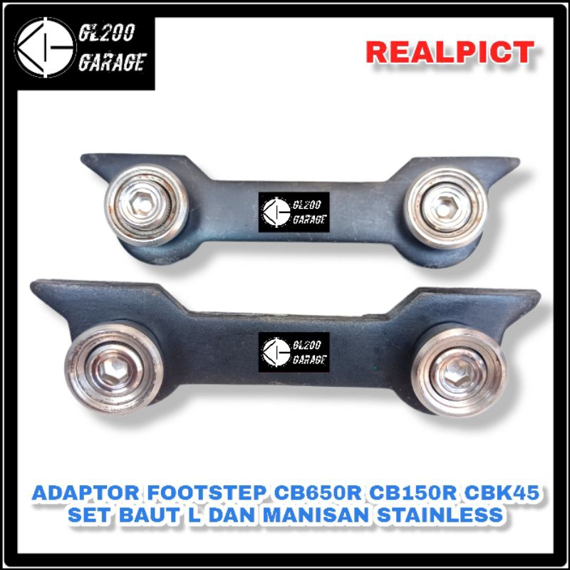 ADAPTOR DUDUKAN FOOTSTEP POSTEP  CB650R CB150R CBK45 FULL BESI SET BAUT DAN PEMANIS BAUT
