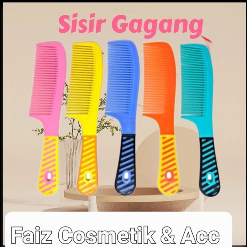 Sisir Warna Warni Cantik Gagang Bergaris Garis